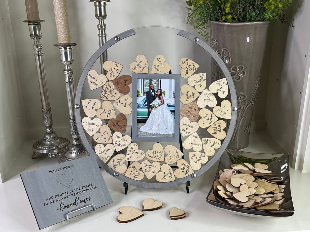 Wedding guest book 2-sided acrylic photo frame