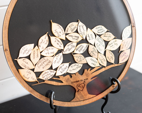 Round Wood Tree Frame | Drop Box Tree With Leaves – Meaningful Frames