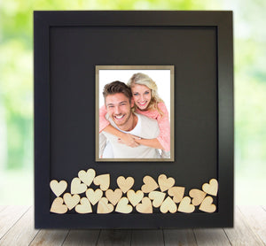 Drop Box Guest Book Frame with Opening for a Photo