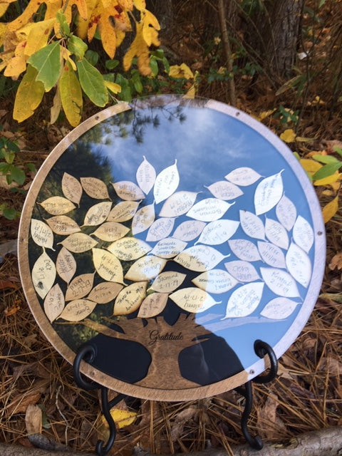 Round Gratitude Tree Frame - Acrylic front and back