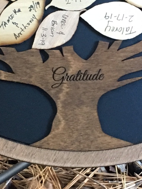Round Gratitude Tree Frame - Acrylic front and back