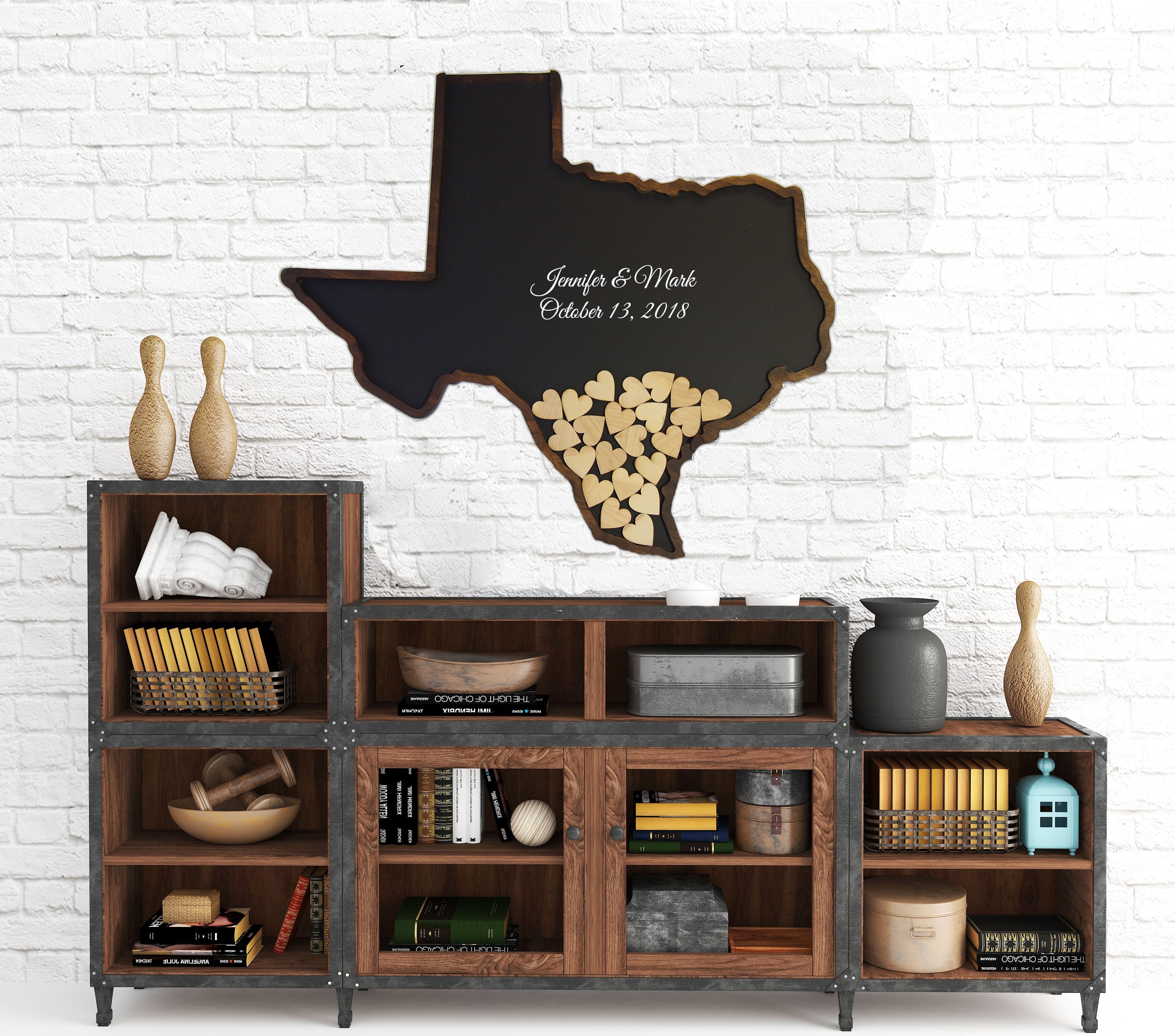 Texas Shaped Wood Frame | Texas Wedding Guest Book – Meaningful Frames