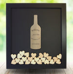 Drop Box Guest Book Frame with Wine Bottle Wooden Insert