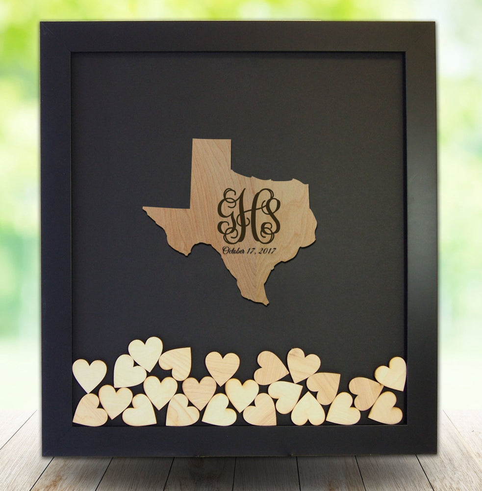 Drop Box Guest Book Frame with Texas Wooden Insert