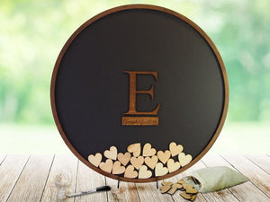 Round Guest Book Frame with Wooden Insert