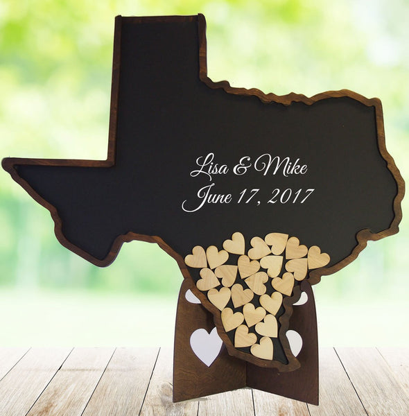 Texas Shaped Wood Frame | Texas Wedding Guest Book – Meaningful Frames